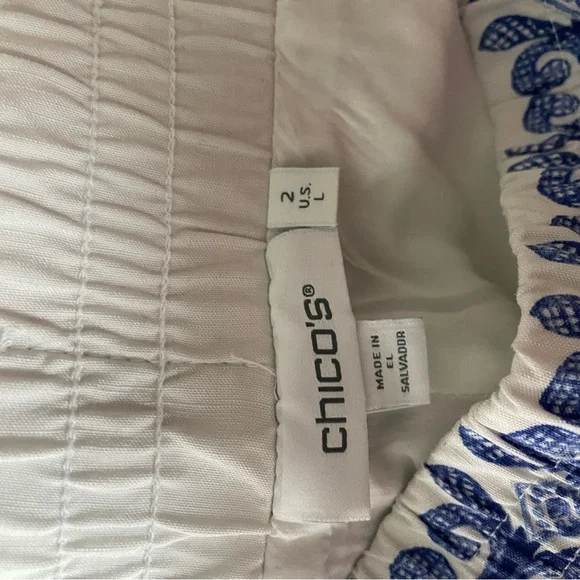 Chico’s Wide Leg Floral Pants Fully Lined Sz Large - Picture 4 of 5